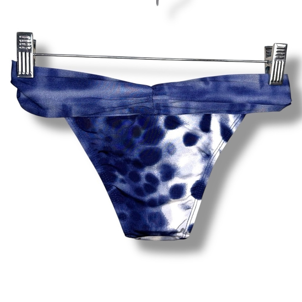New Small Despi Blue Swim Bottom NWT Abstract Gem Silver Accent Boho Bohemian